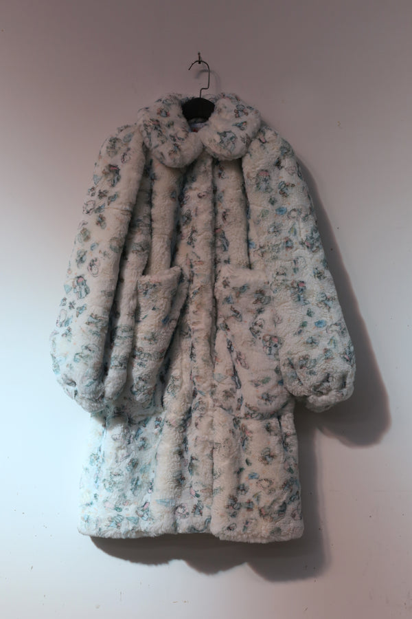 Jennyfax fur long coat JFAW21C03 blue